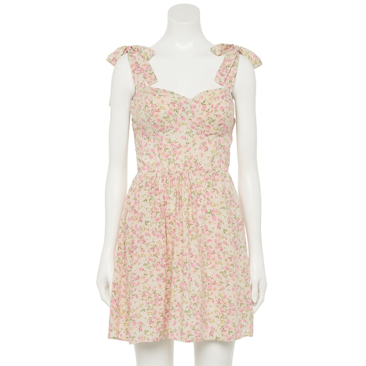 Juniors' Lily Rose Tie Shoulder Molded Cup Skater Dress | Kohl's