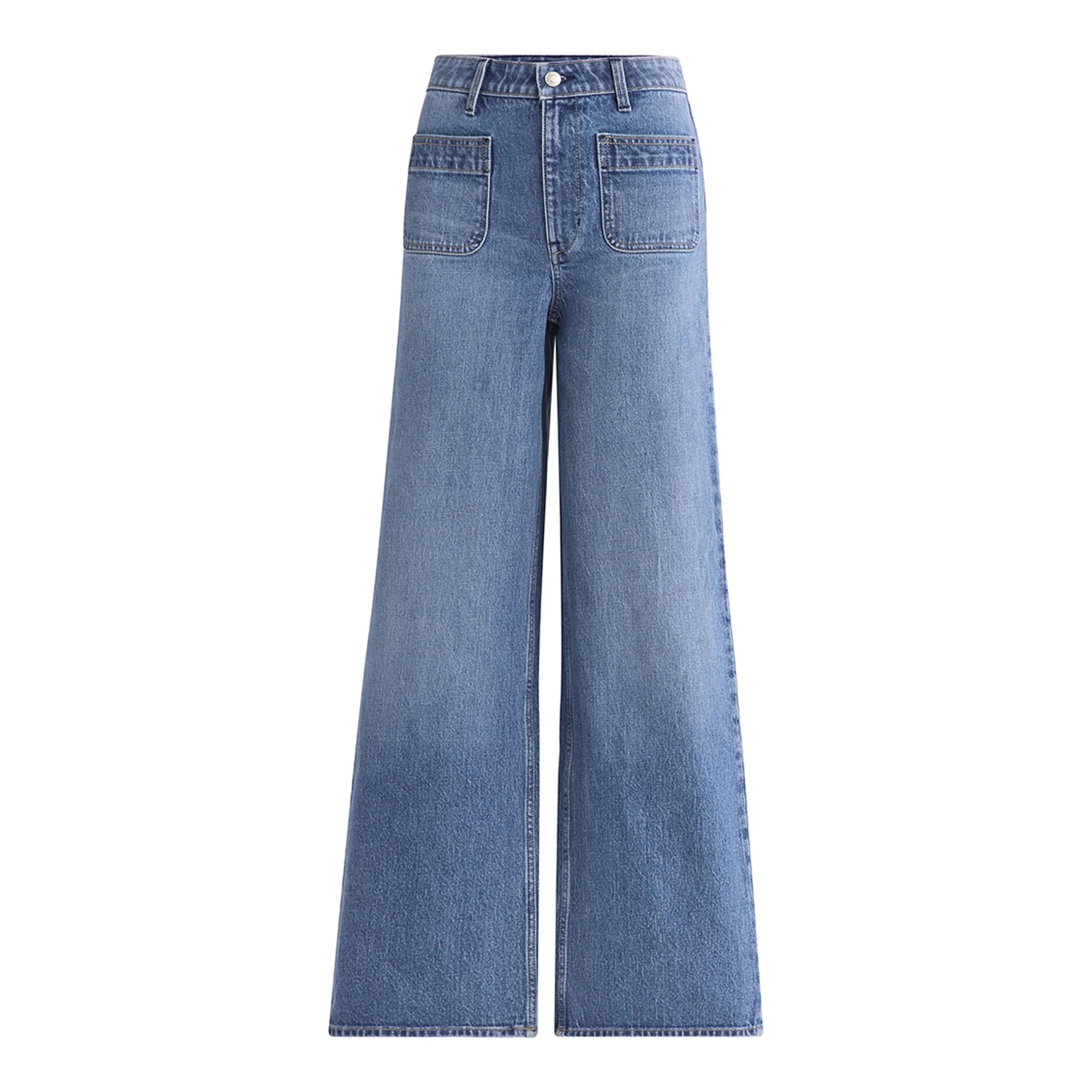 Free Assembly's Women's and Women's Plus Wide Leg Jeans with Patch Pockets, 30", 32", and 34" Ins... | Walmart (US)