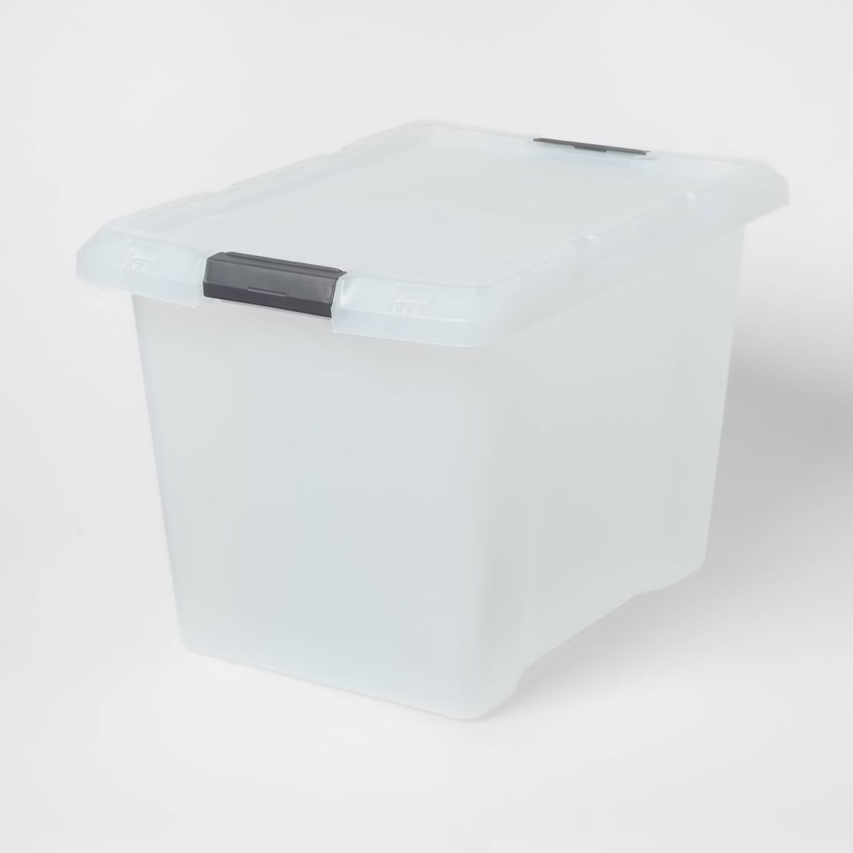 Large Frosted Latching Storage Box - Brightroom™: Stackable Clear Tote, 76L Capacity, Polypropy... | Target