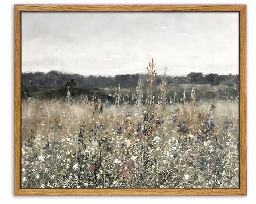 UPWOIGH Vintage Wall Art,Wildflower Meadow Landscape Prints - Rustic Canvas Wall Art for Farmhouse Decor - Nature Inspired Abstract Painting - Modern 8x10in Poster | Amazon (CA)
