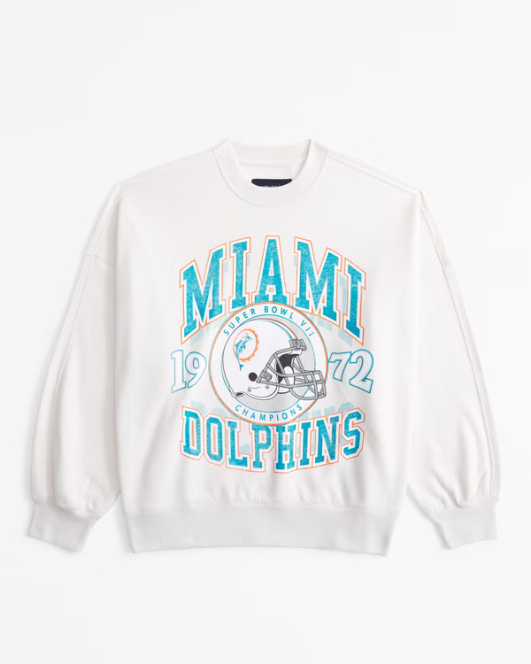 Miami Dolphins Graphic Oversized Sunday Crew | Abercrombie & Fitch (US)