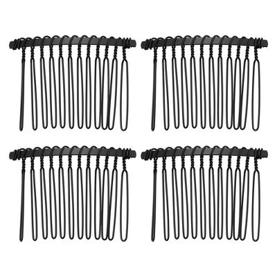 Unique Bargains No Slip Hair Side Combs Accessories Metal Hair Tool 4 Pcs Black | Target