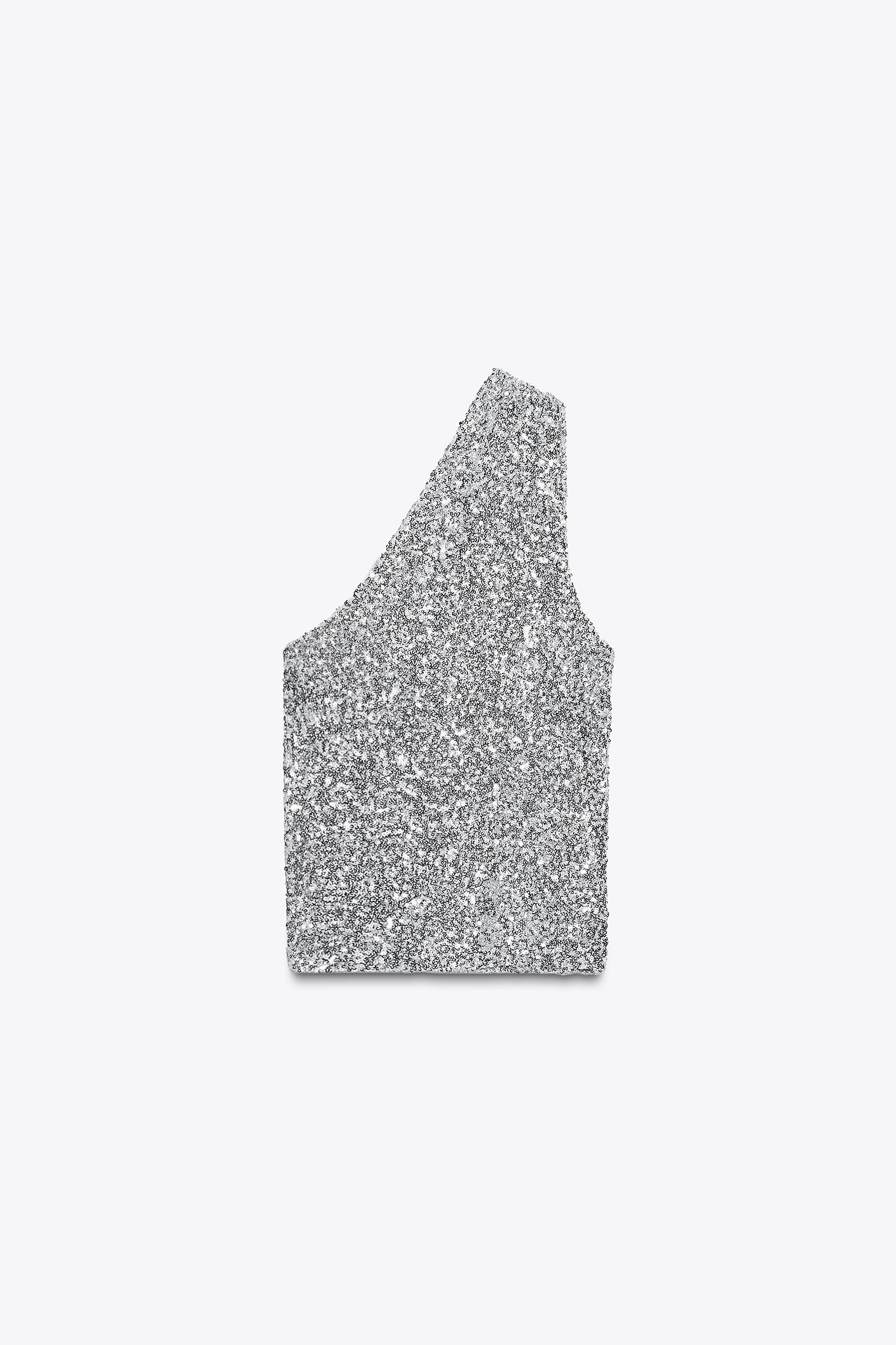ASYMMETRIC SEQUIN TOP | Zara US