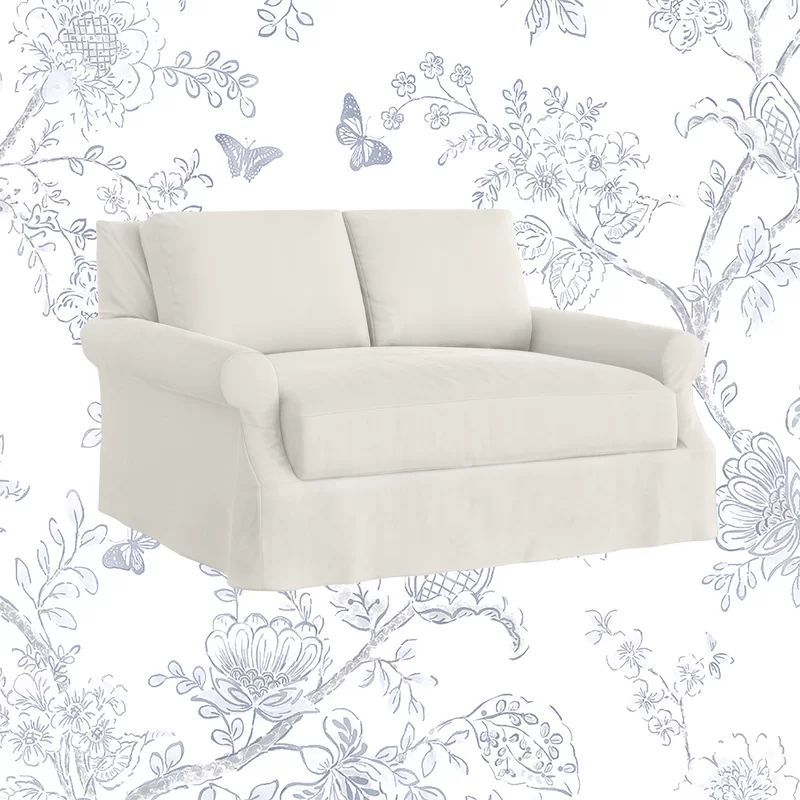 Bellevue 61" Rolled Arm Slipcovered Loveseat | Wayfair North America