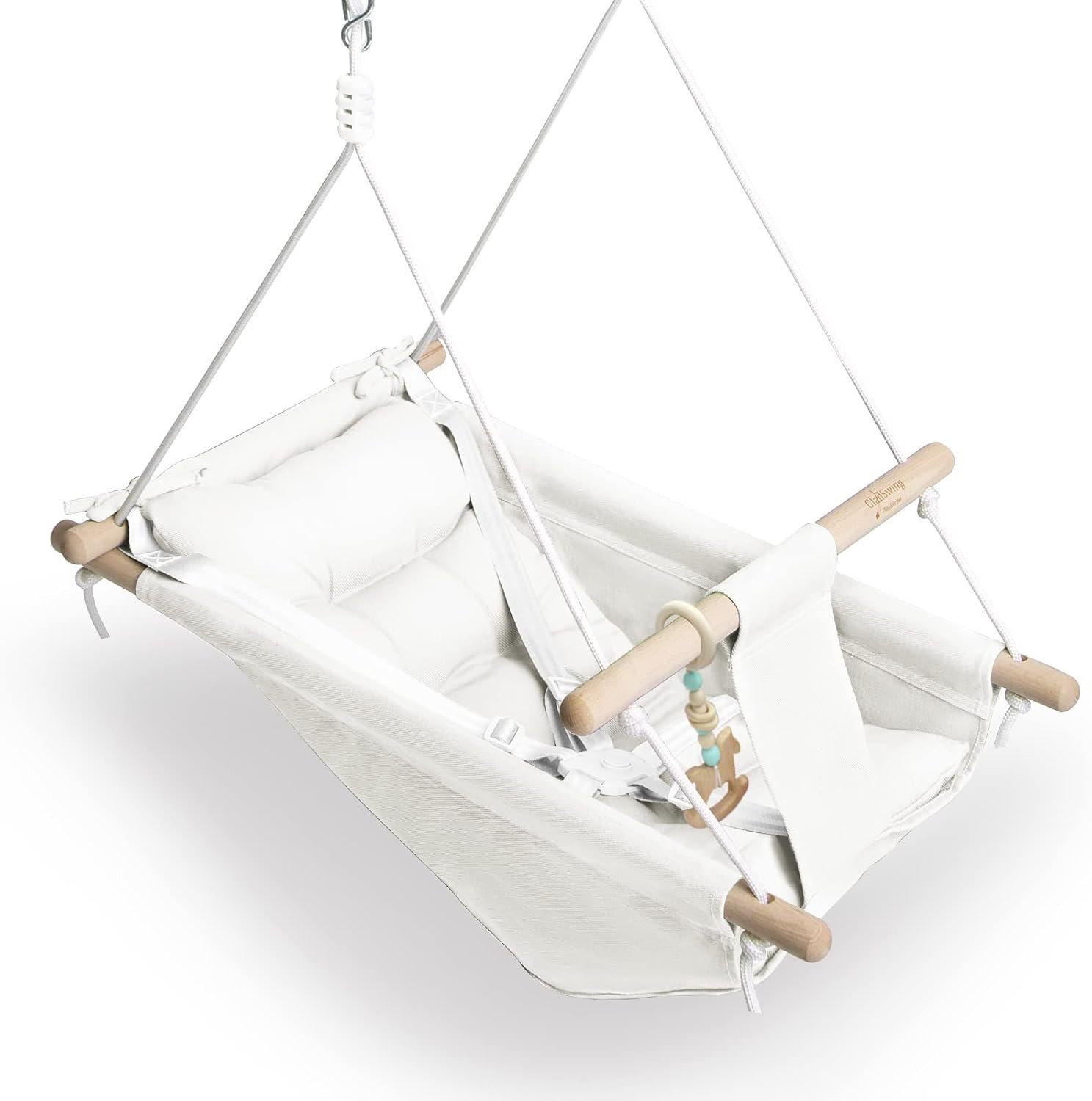 Baby Swing Indoor Outdoor,Canvas Hammock Toddler Swing,White | Amazon (US)