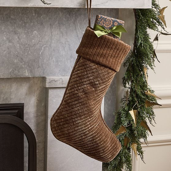 Corded Bias Velvet Stockings Cognac | West Elm (US)