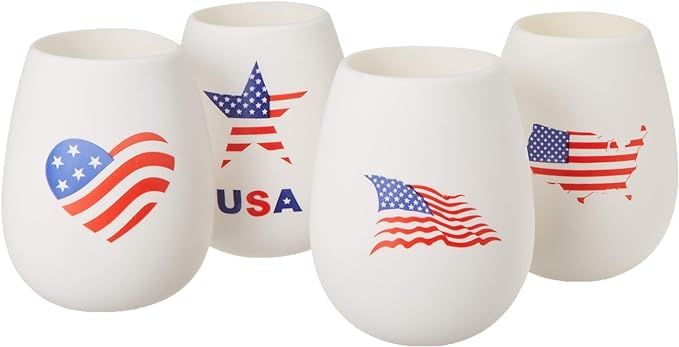 Shark Skinz Americana Silicone Drinkware-Set of 4, 4 Count (Pack of 1), Multicolor | Amazon (US)