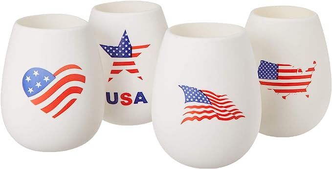 Shark Skinz Americana Silicone Drinkware-Set of 4, 16oz, Multicolor | Amazon (US)