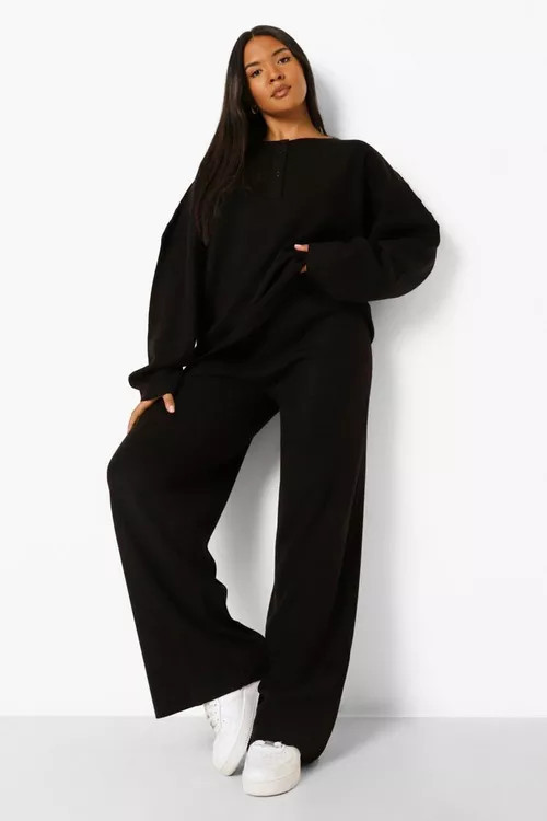 Plus Knitted Crew Neck Sweater & Pants Set | Boohoo.com (US & CA)