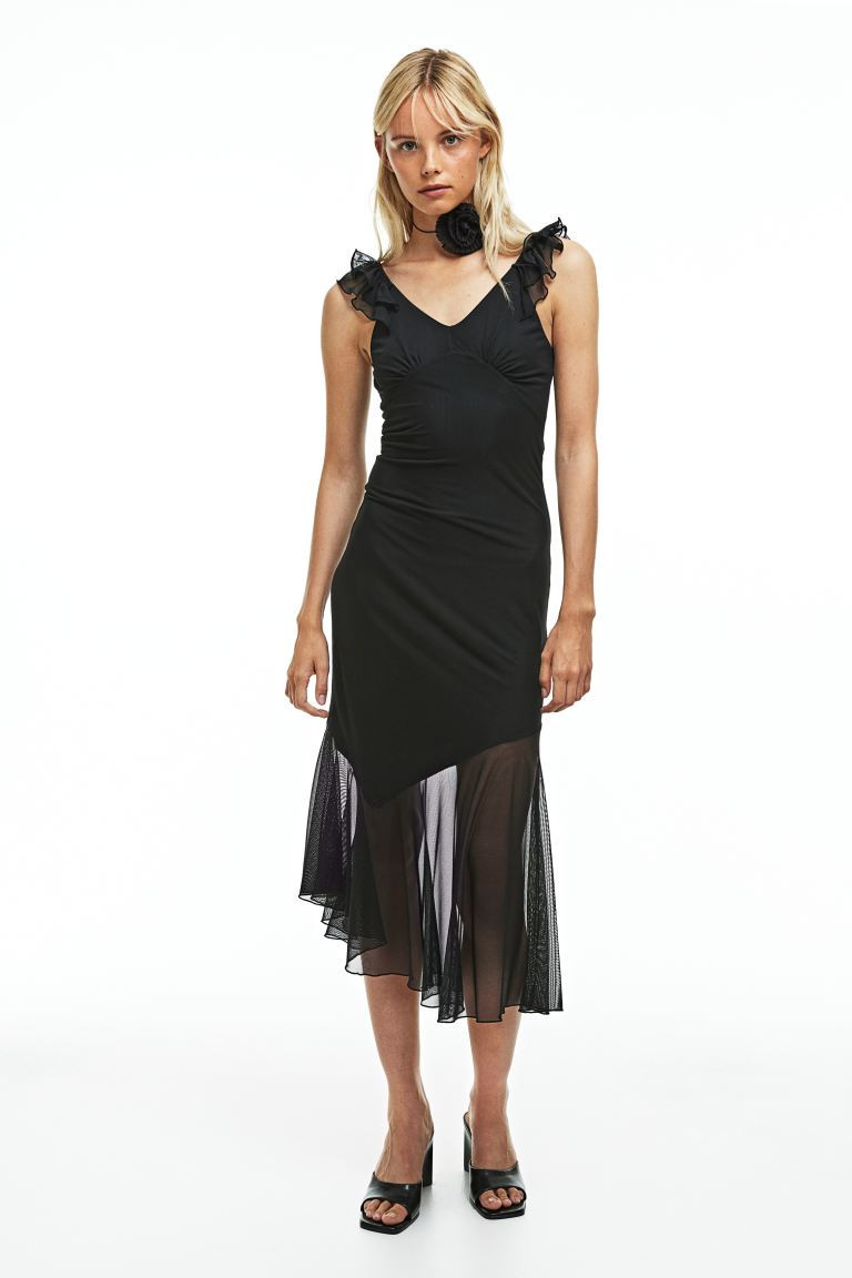 Frill-trimmed mesh dress | H&M (US + CA)