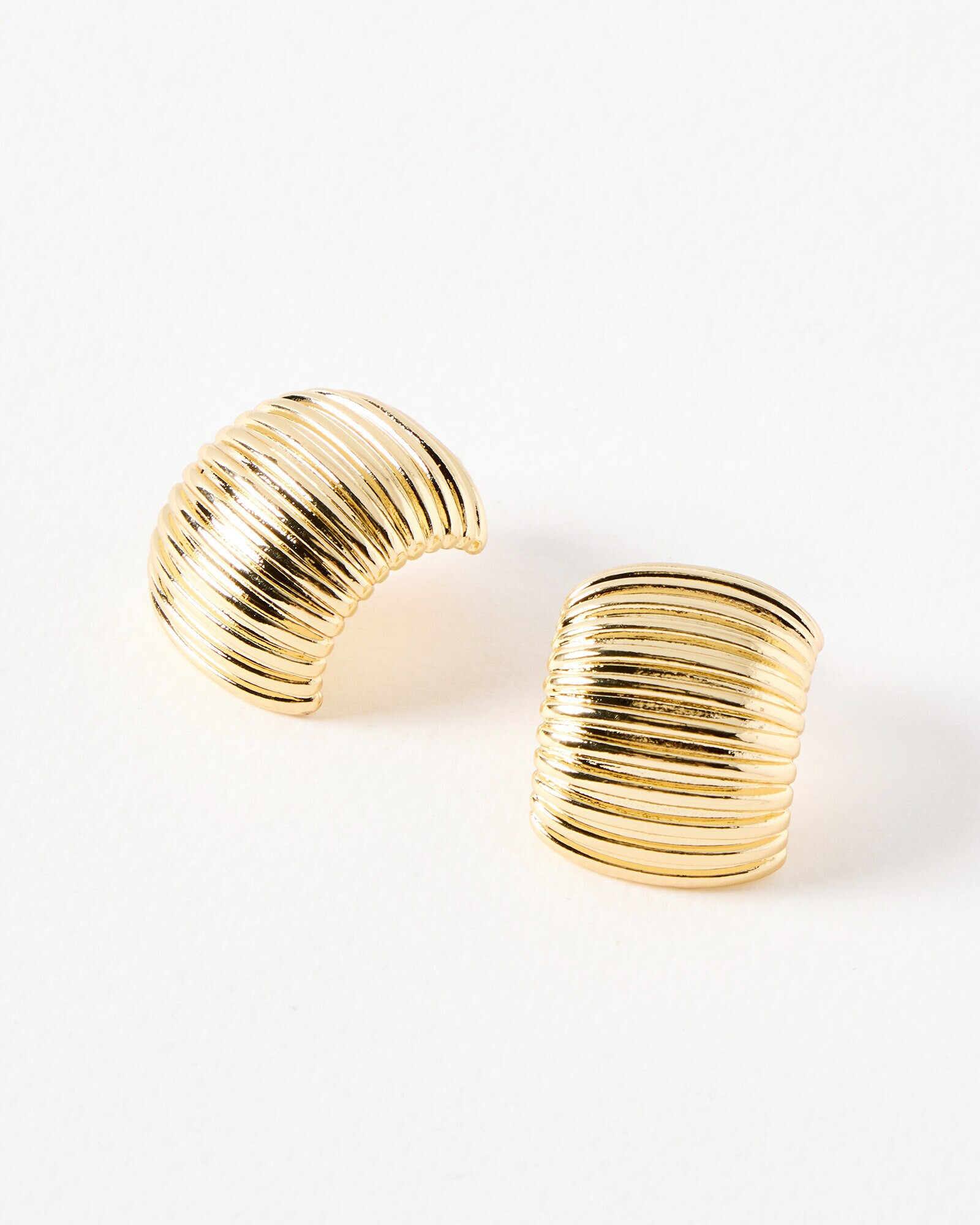 Riley Curved Ribbed Stud Earrings | Oliver Bonas | Oliver Bonas (Global)