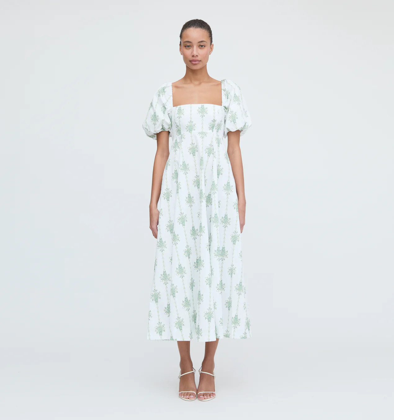 The Matilda Dress - Apple Green Basket Stripe | Hill House Home US
