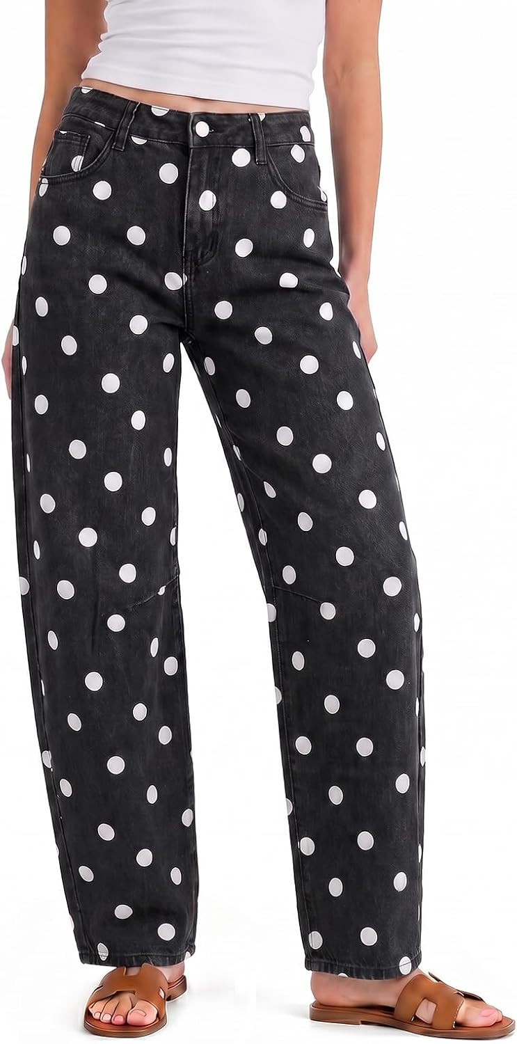 Cicy Bell Women Barrel Cropped Jeans Baggy High Waisted Casual Denim Pants | Amazon (US)