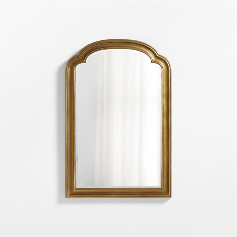 Brookhaven Brass Metal Vanity Wall Mirror 23.9"x36" + Reviews | Crate & Barrel | Crate & Barrel