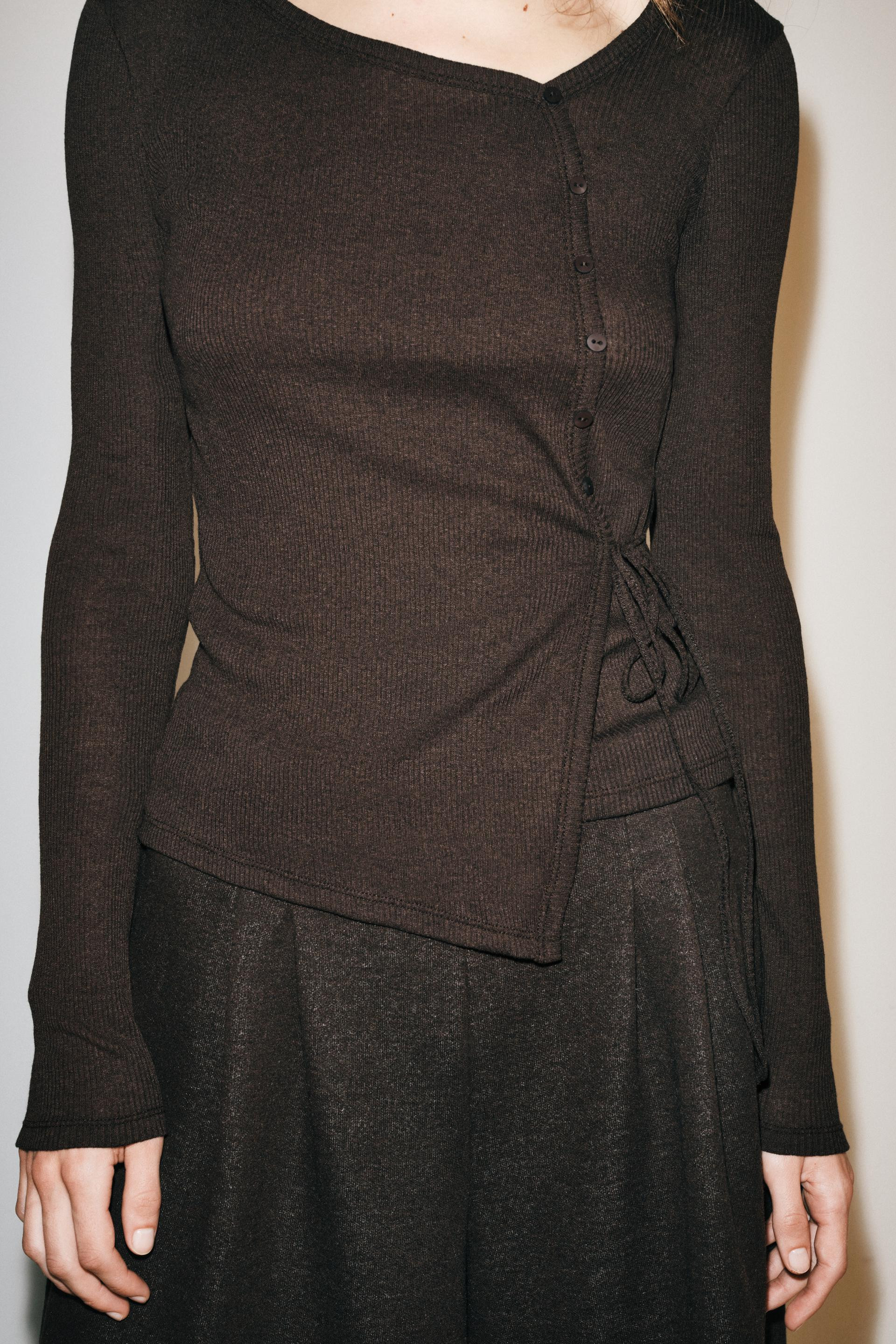Zara - Cotton Boat Neck T-Shirt - Women - Anthracite Grey - Women | Zara US