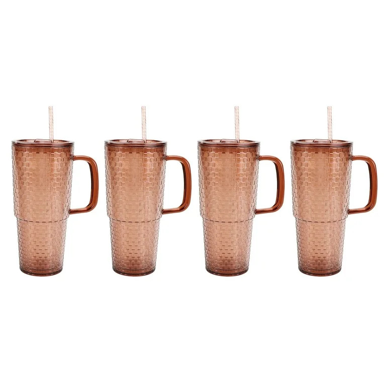Just Feed Me by Jessie James Decker 4-Piece 40-Ounce Tumbler Set, Translucent Mauve | Walmart (US)