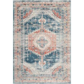Harley Barbed Mast Medallion Blue 8 ft. x 10 ft. Area Rug | The Home Depot