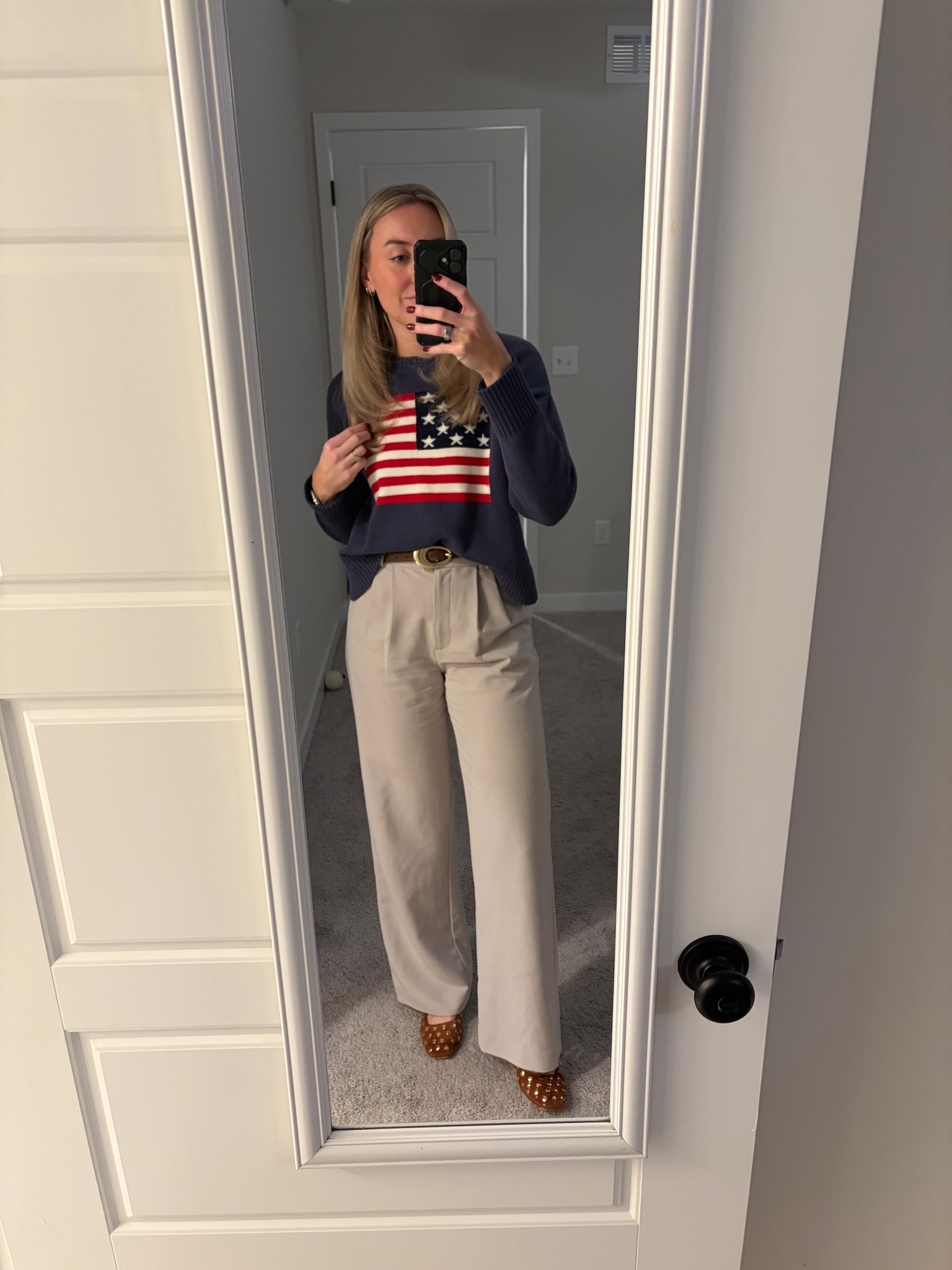 Feeling very patriotic today! Wearing a size small in the sweater. 
#TeamUSA #olympics #americanflag

Linked some similar options down below because the Old Navy one is almost sold out 

#LTKootd #LTKWorkwear