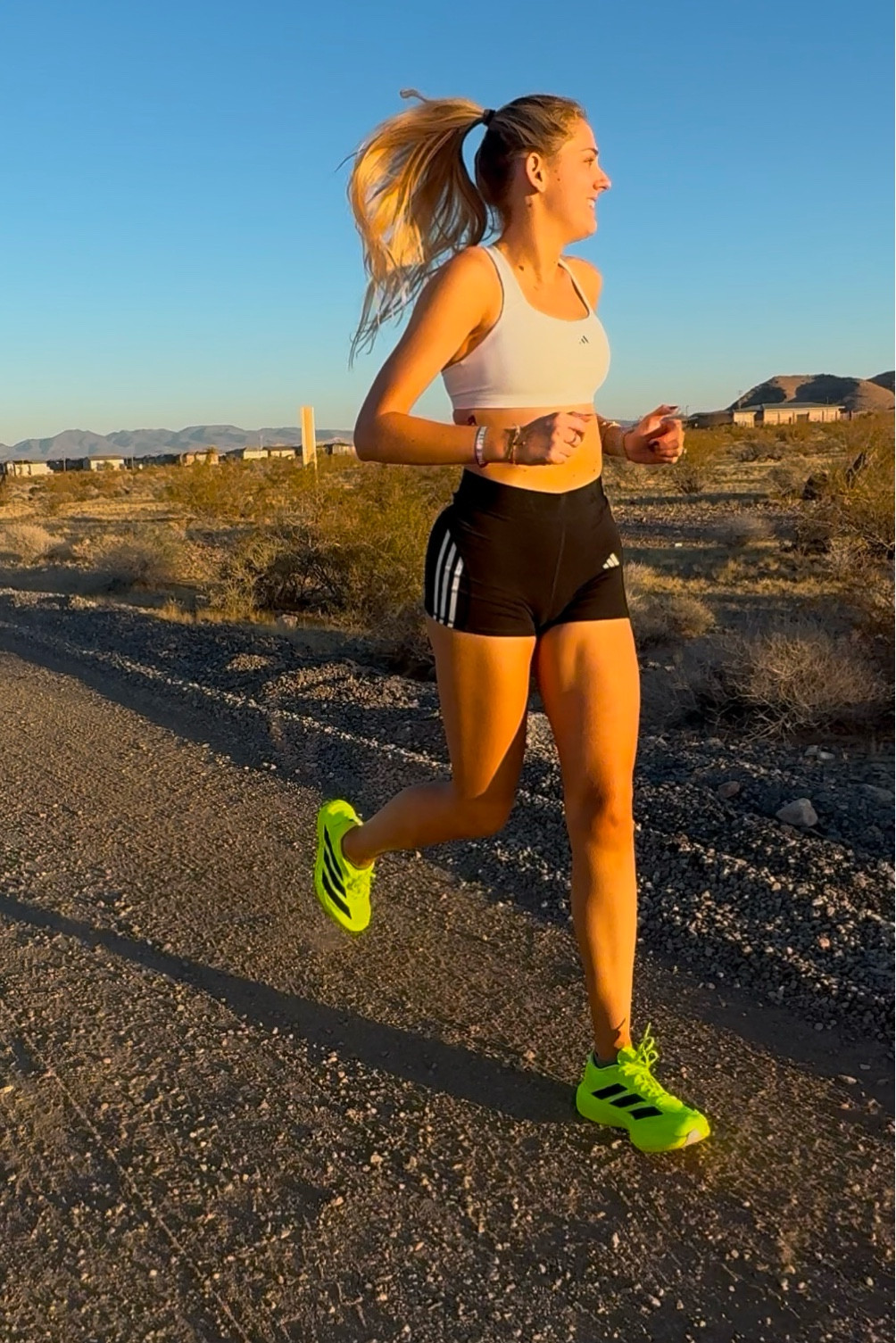 Evening miles with @adidas 

Neon running shoes & neutral running fit

#createdwithadidas #adidaspartner 

#LTKFitness #LTKActive