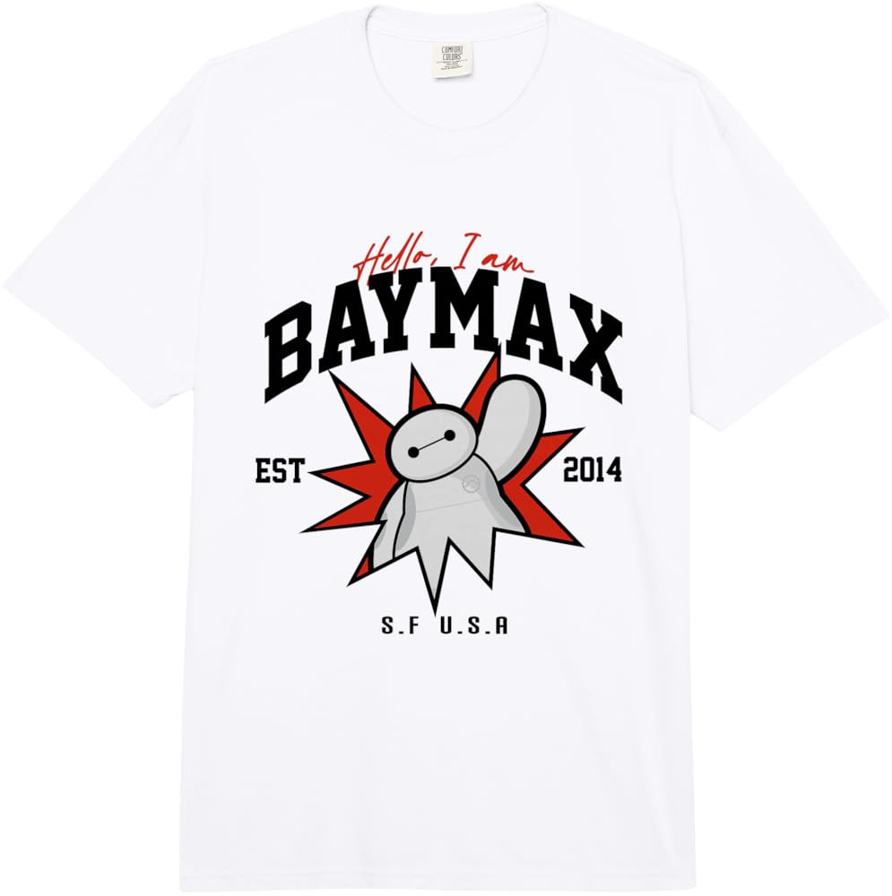 Disney Big Hero 6 Baymax Hello I Am Comfort Colors Adult Heavyweight T-Shirt | Amazon (US)