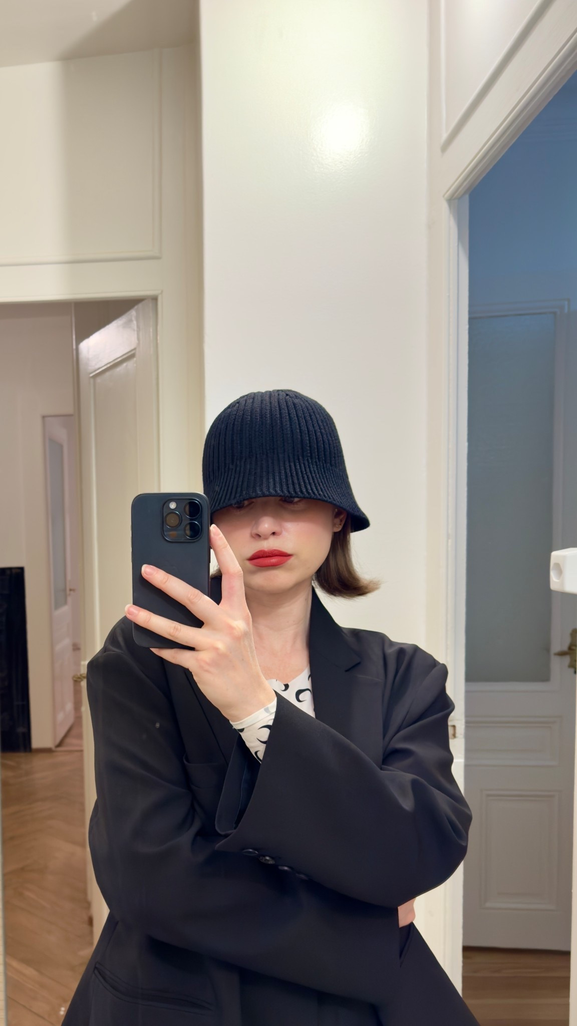 COS hat
Marine Serre top (runs small)
Frankie Shop blazer (runs very large)

#LTKTall #LTKOver40 #LTKMidsize