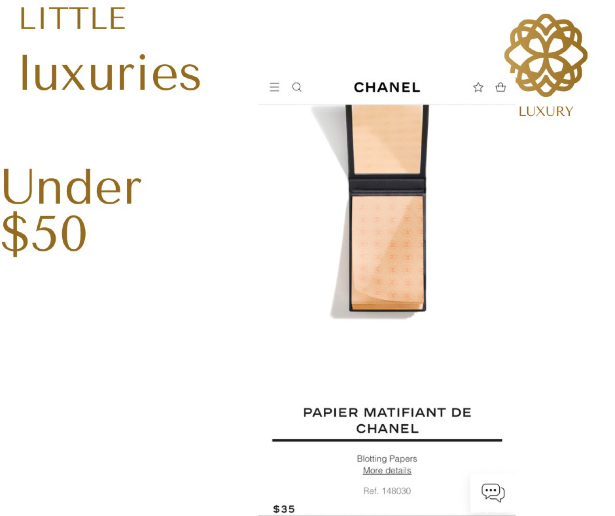 CHANEL, Makeup, Chanel Papier Matifiant De Chanel Blotting Papers