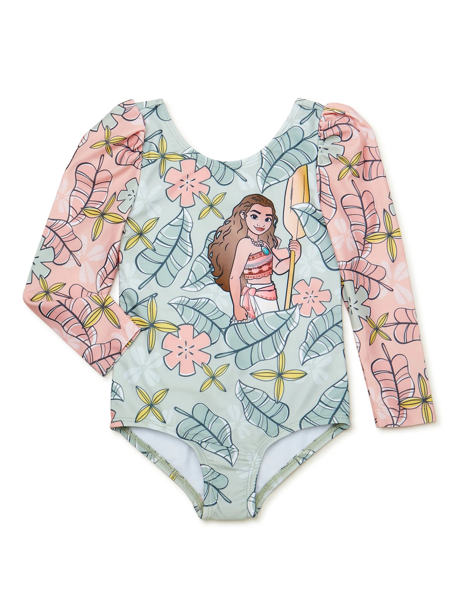 Moana Toddler Girl Rashguard Swimwear, One-Piece, Sizes 12M-5T - Walmart.com | Walmart (US)
