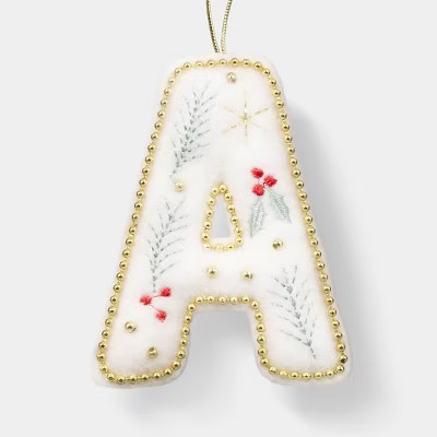 Fabric Beaded Letter I Christmas Tree Ornament - Wondershop™ | Target