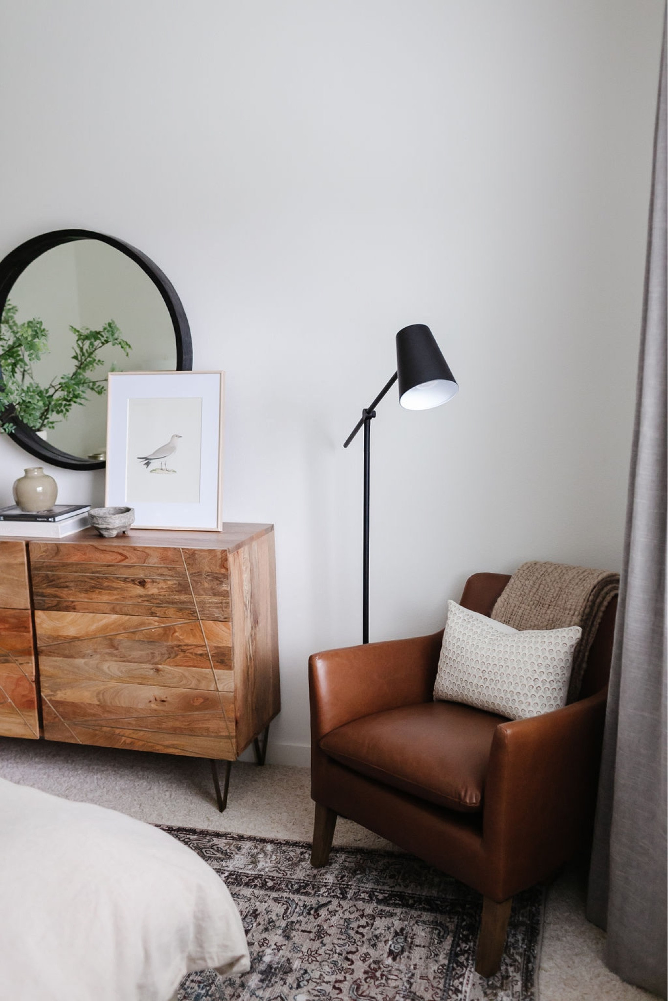 In my primary bedroom I styled a Pottery Barn leather chair and Target floor lamp in an empty corner. Next to the chair is a modern 6 drawer dresser  

#LTKFind #LTKsalealert #LTKhome
