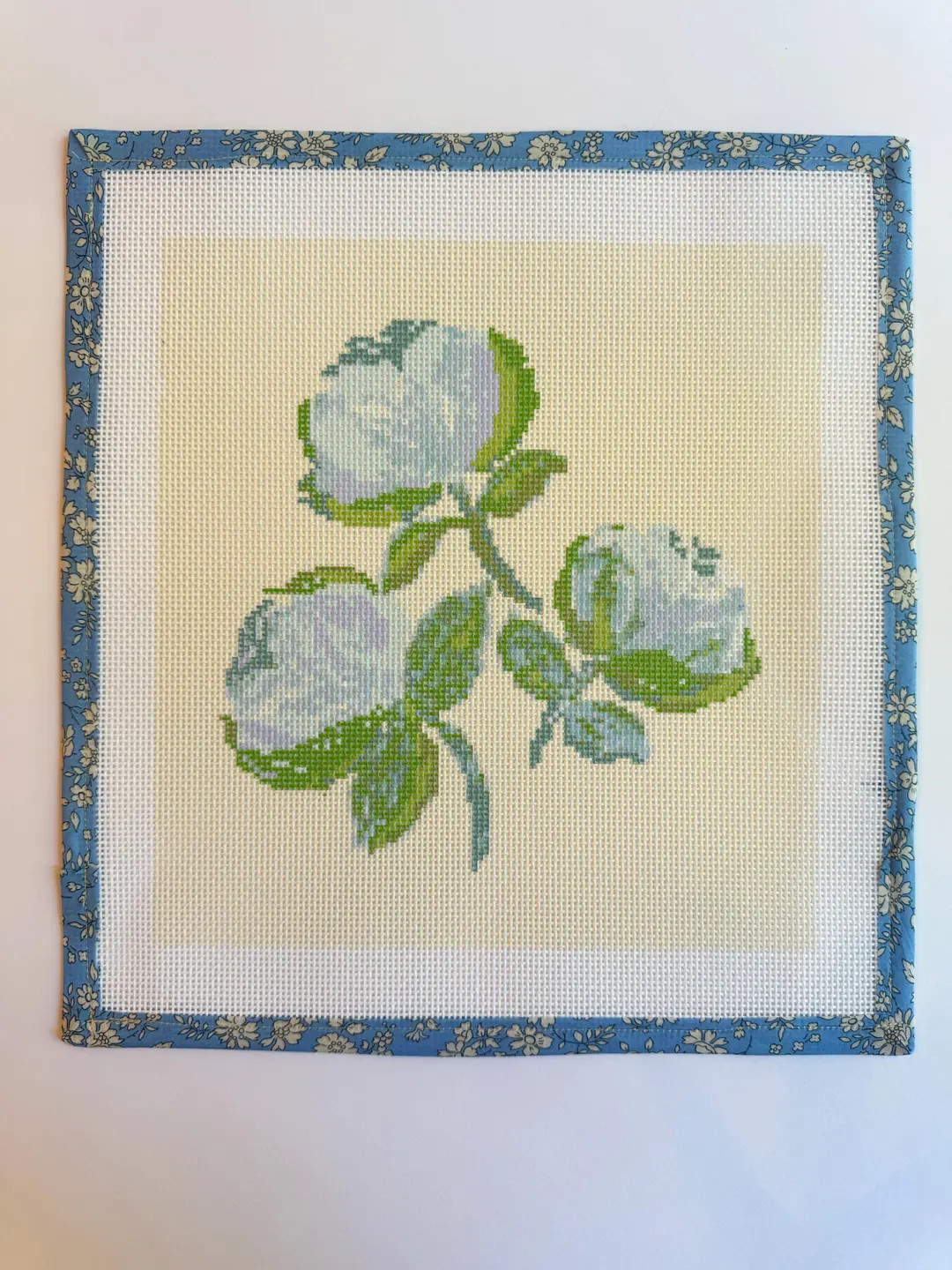 Needlepoint Canvas on 13 Zweigart Mono Deluxe Mesh Embroidery with finished Liberty of London fab... | Etsy (US)