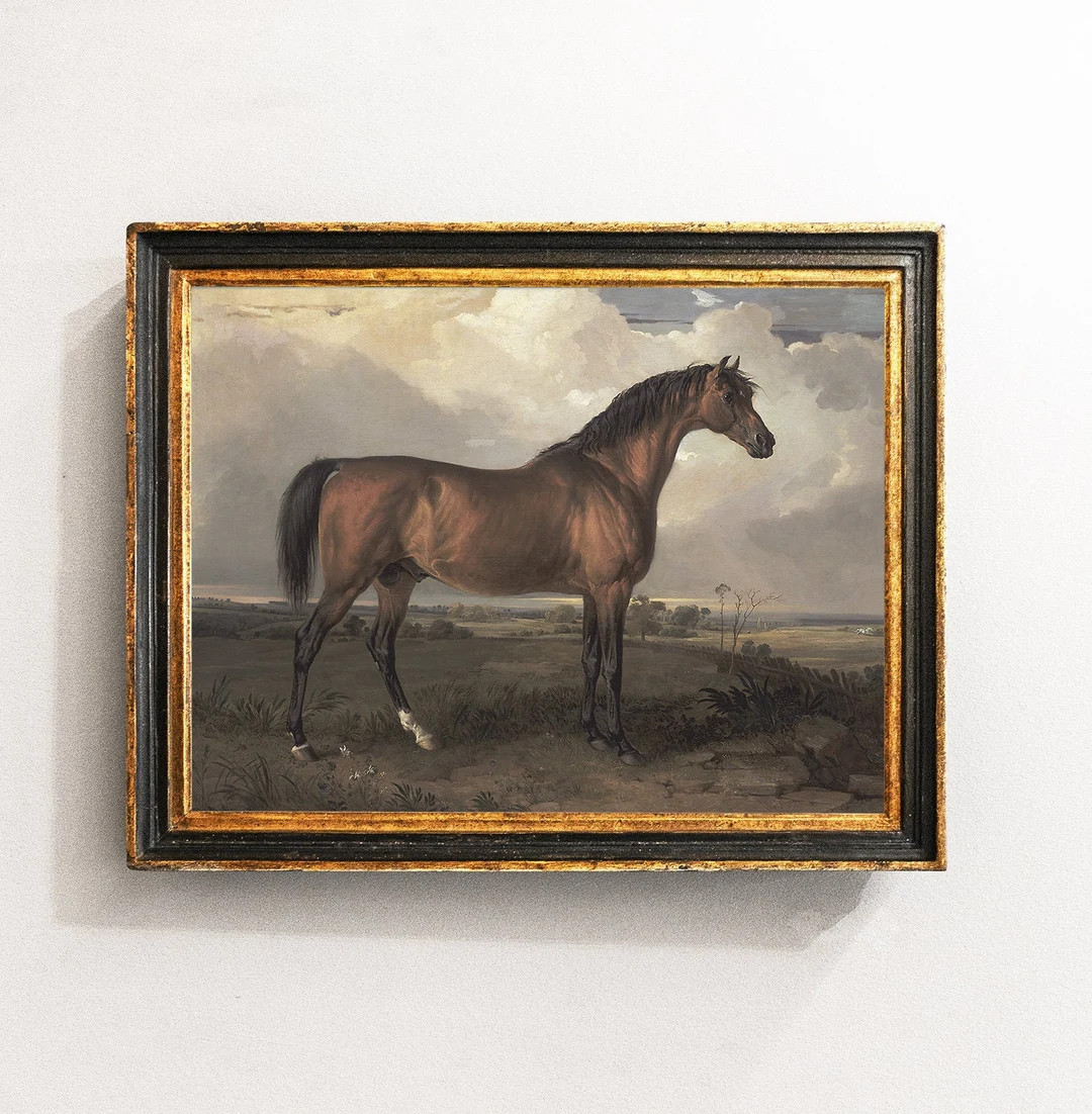 Horse Painting, Equestrian Painting, Horse Portrait, Vintage Art, Mailed Print / P114 | Etsy (US)