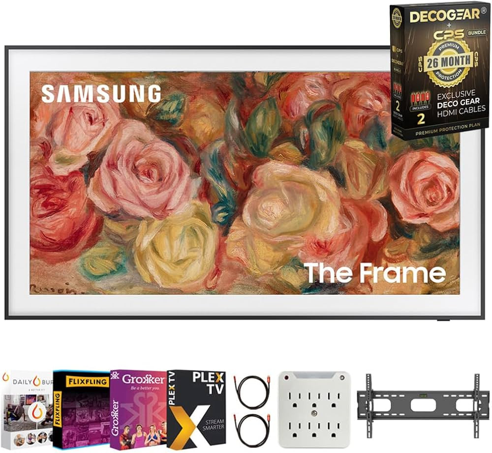 SAMSUNG QN65LS03DA 65 inch The Frame QLED 4K Smart TV 2024 Bundle with Movie Streaming Package & ... | Amazon (US)
