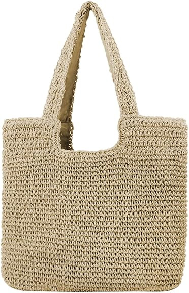 Straw Beach Bag for Women Summer Woven Tote Bag Shoulder Handbags | Amazon (US)