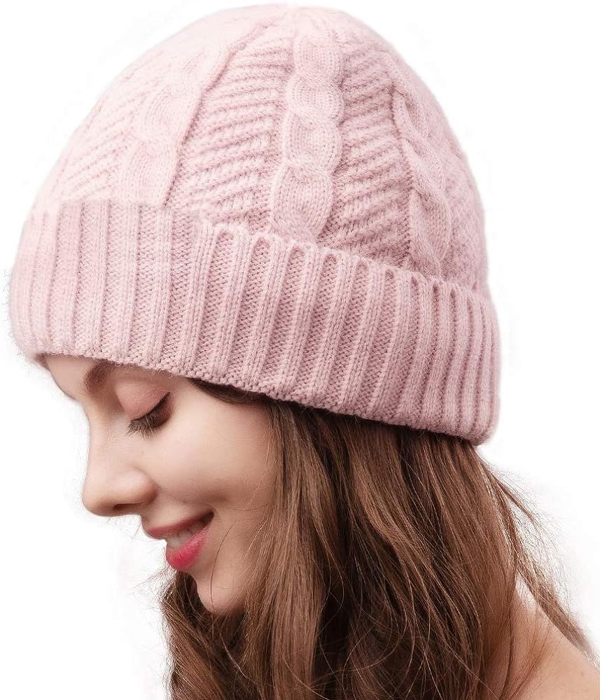 Camptrace Beanie Hat for Men Women Cuffed Winter Hats Cable Knit Warm Fleece Lining Skull Cap | Amazon (US)
