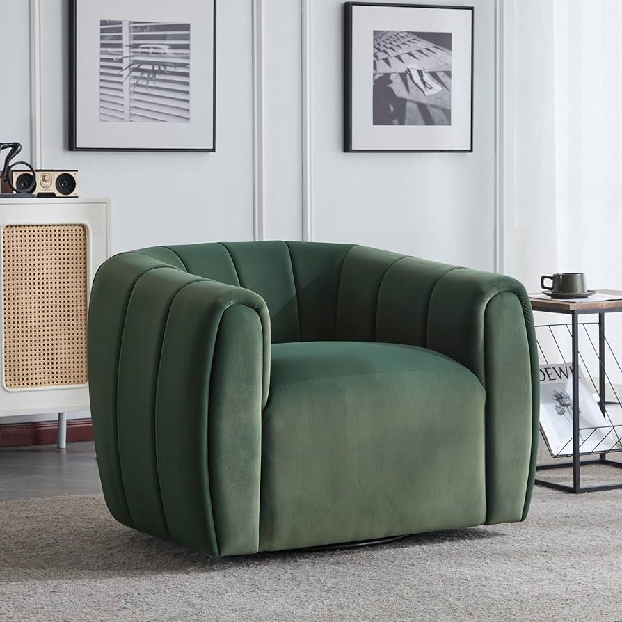 Christopher Knight Home Monroe Velvet Swivel Club Chair,Armchair with 360-Degree Rotation,Upholst... | Amazon (US)