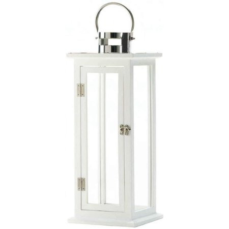 Gallery of Light White Wood Candle Lantern - 20.5 inches Simple candle lantern will fit into just ab | Walmart (US)