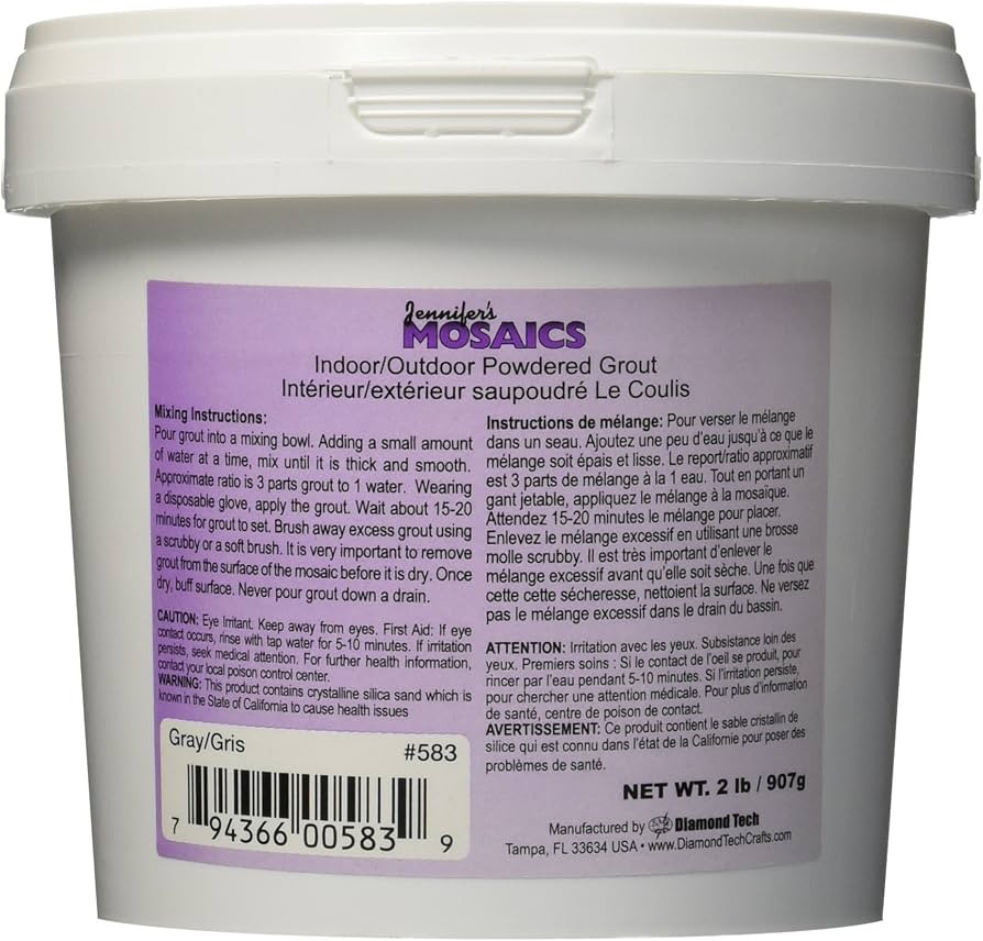 Gray Powdered (Sanded) Grout - 2 lbs | Amazon (US)