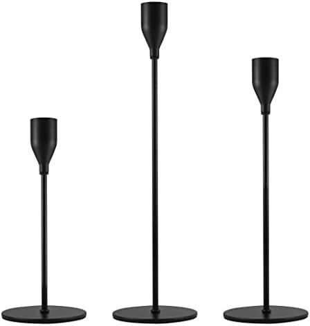 Lebenze Black Candlestick Holders, Set of 3 Modern Candle Holder for Taper Candles ,Candelabra Fi... | Amazon (US)
