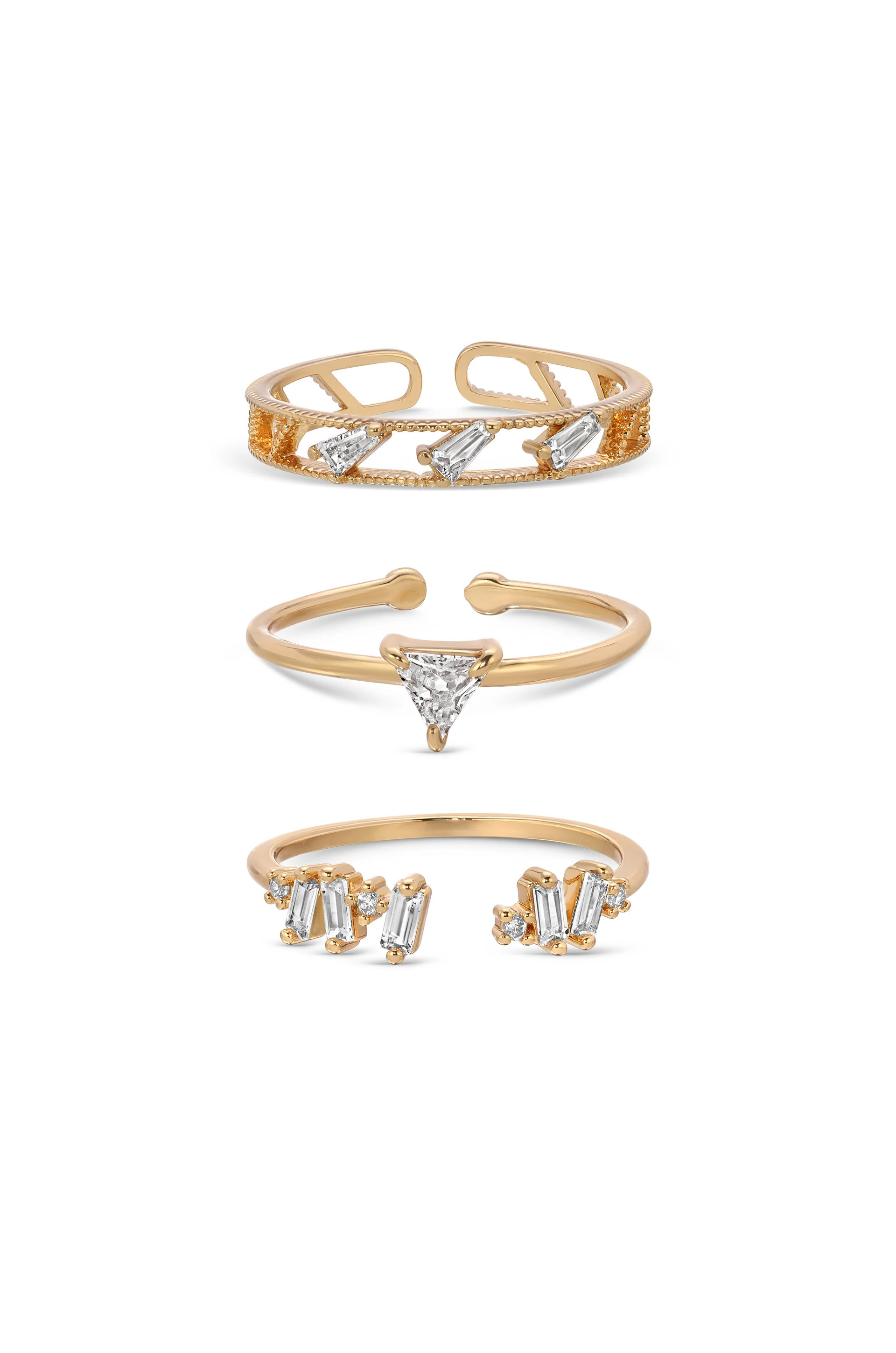 Love Story Crystal Ring Set of 3 | Ettika