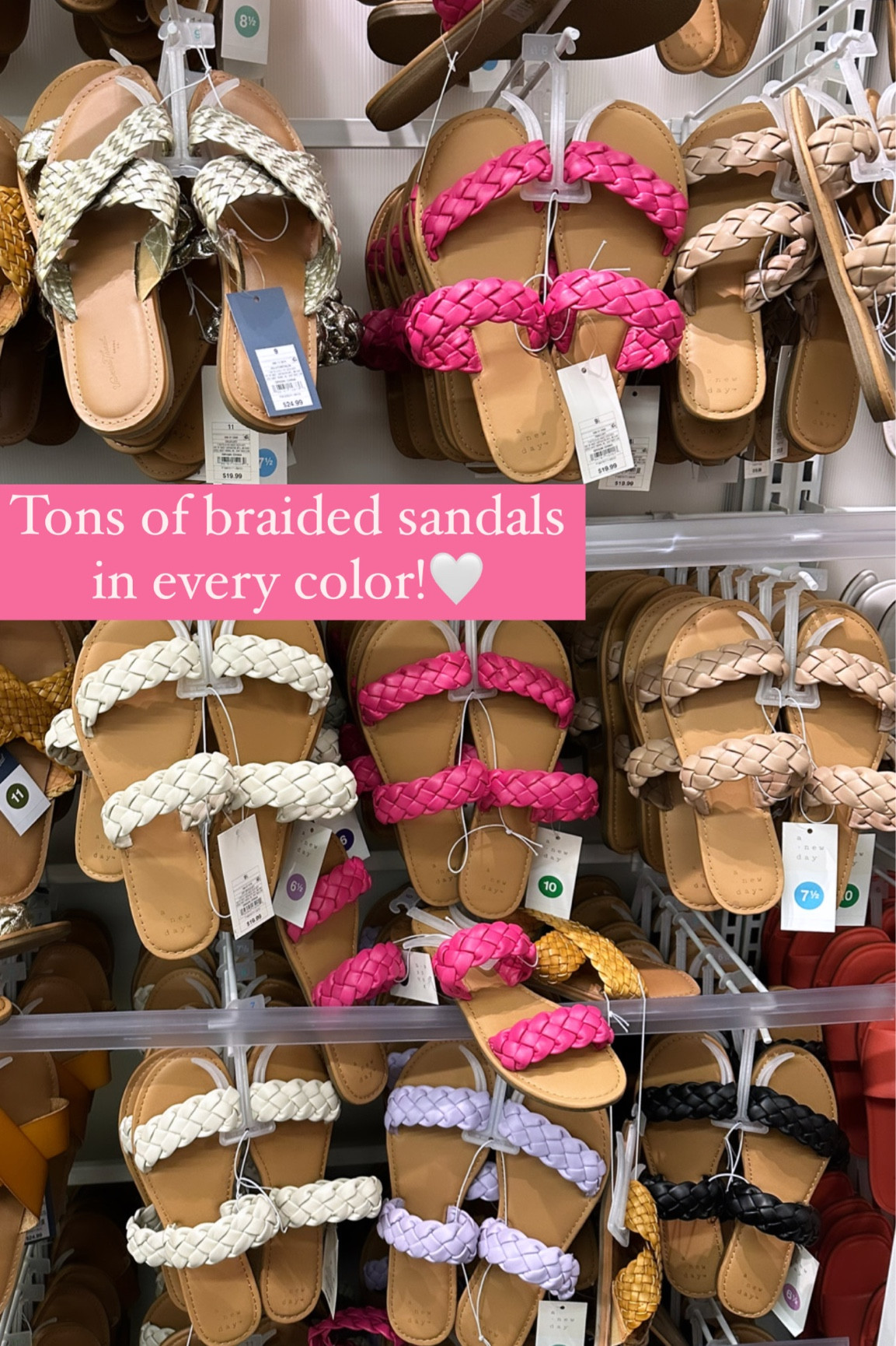 Target has so many braided sandals perfect for spring and summer! Colorful sandals, slides, pink sandals, lavender sandals, comfortable slides, tan sandals, nude sandals, sandals under $20, slides under $20, target sandals, target finds, silver sandals, gold sandals, spring break outfit, spring break shoes, travel shoes, travel outfit, spring shoes, summer shoes 

#LTKFind #LTKswim #LTKtravel