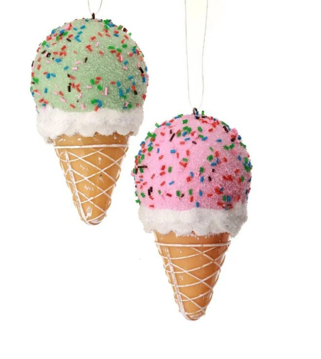 Ice Cream Cone Christmas Ornament Sweets Christmas Ice Cream Holiday Sweets Sprinkles Christmas S... | Etsy (US)