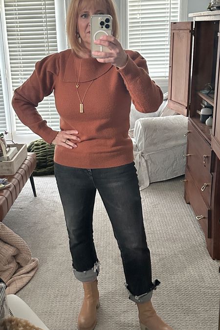 A cute sweater and any old pair of jeans will always look classy if you dress it up with a gold necklace and heeled boots!!! 

#LTKstyletip #LTKshoecrush #LTKFind
