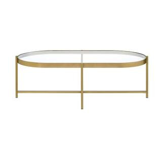 Acme Furniture Charrot 54 in. Gold 18-Oval Glass Top Coffee Table (1-Piece) 82305 - The Home Depo... | The Home Depot