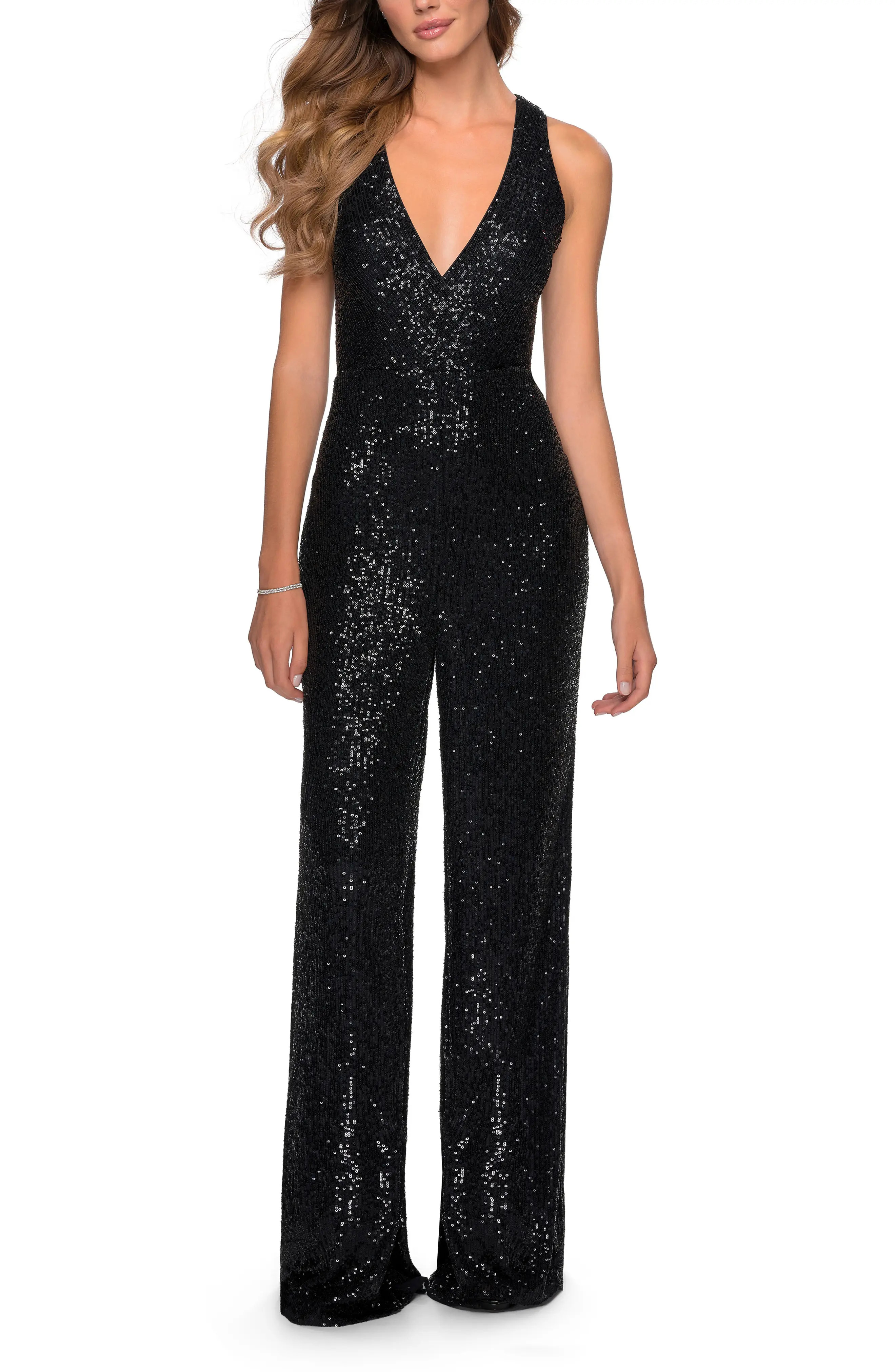 Long Sequin Jumpsuit with Criss Cross Back (Women) | Nordstrom | Nordstrom
