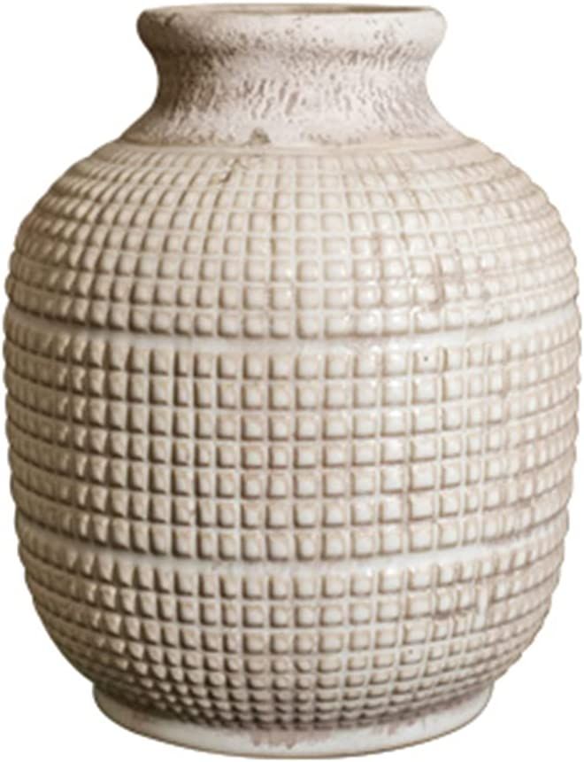 ADAEWO Ceramic Vase Retro Plain Textured Porcelain Vase Vintage Pottery Jar Country Style Decorat... | Amazon (US)