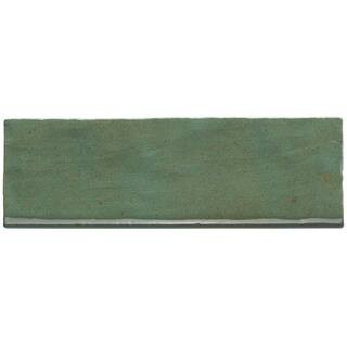 Ivy Hill Tile Kingston Green 3 in. x 8 in. Glazed Ceramic Bullnose Tile EXT3RD105465 - The Home D... | The Home Depot