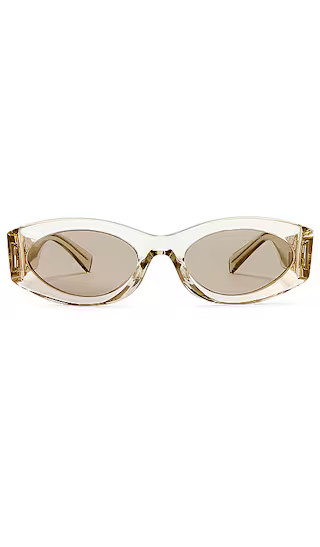 Oval Sunglasses in Sand Transparent | Revolve Clothing (Global)