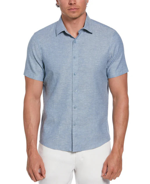 Cross Hatch Pattern Shirt | Perry Ellis
