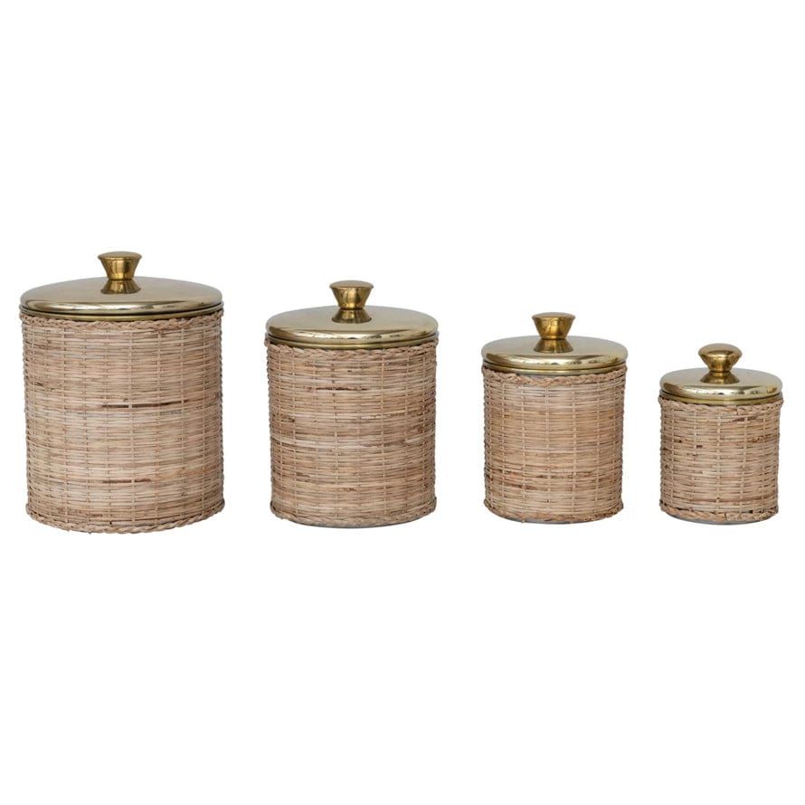 Rattan Wrapped Canister Set | Megan Molten