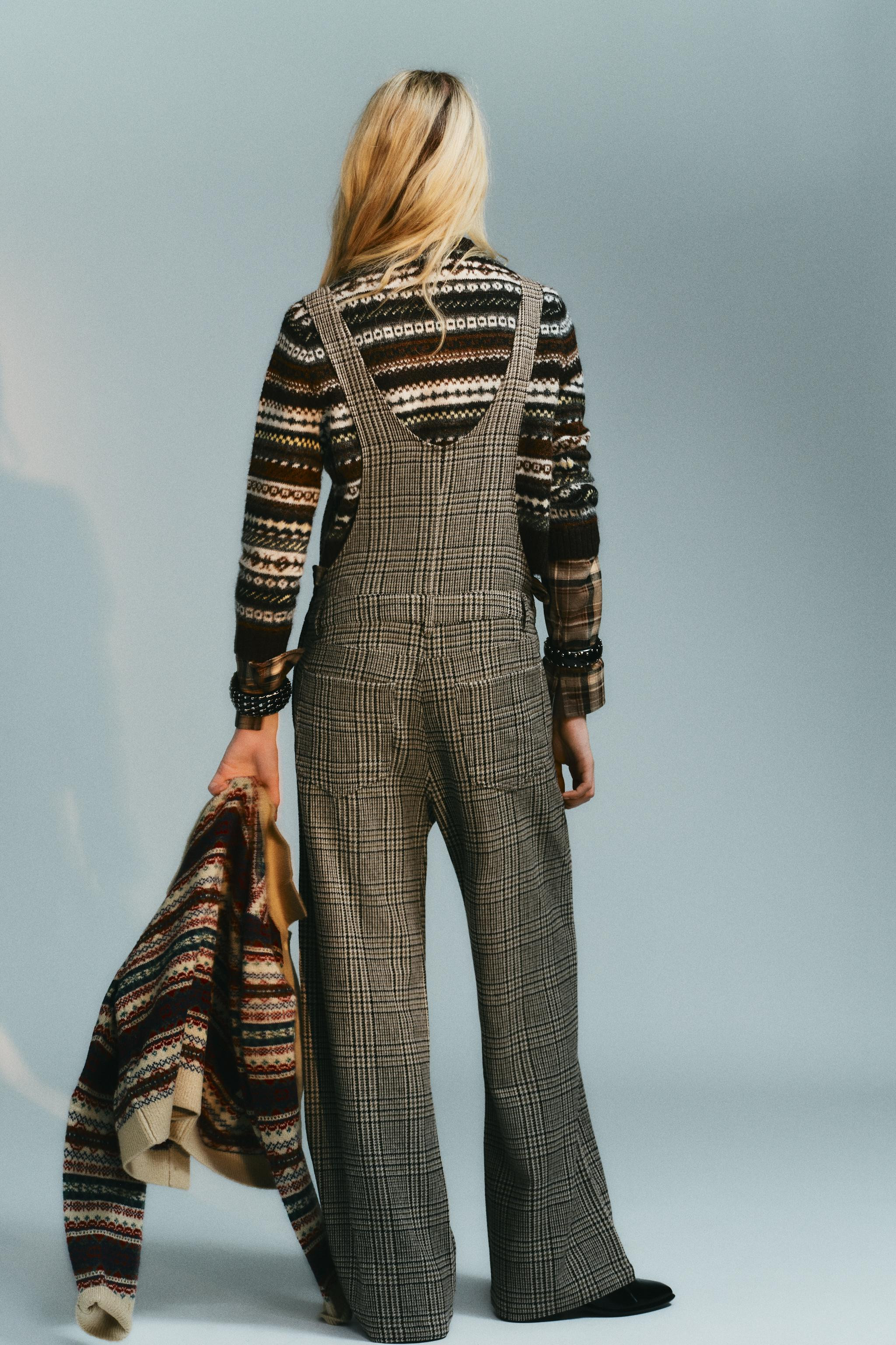 PLAID WOOL BLEND LONG JUMPSUIT | Zara US